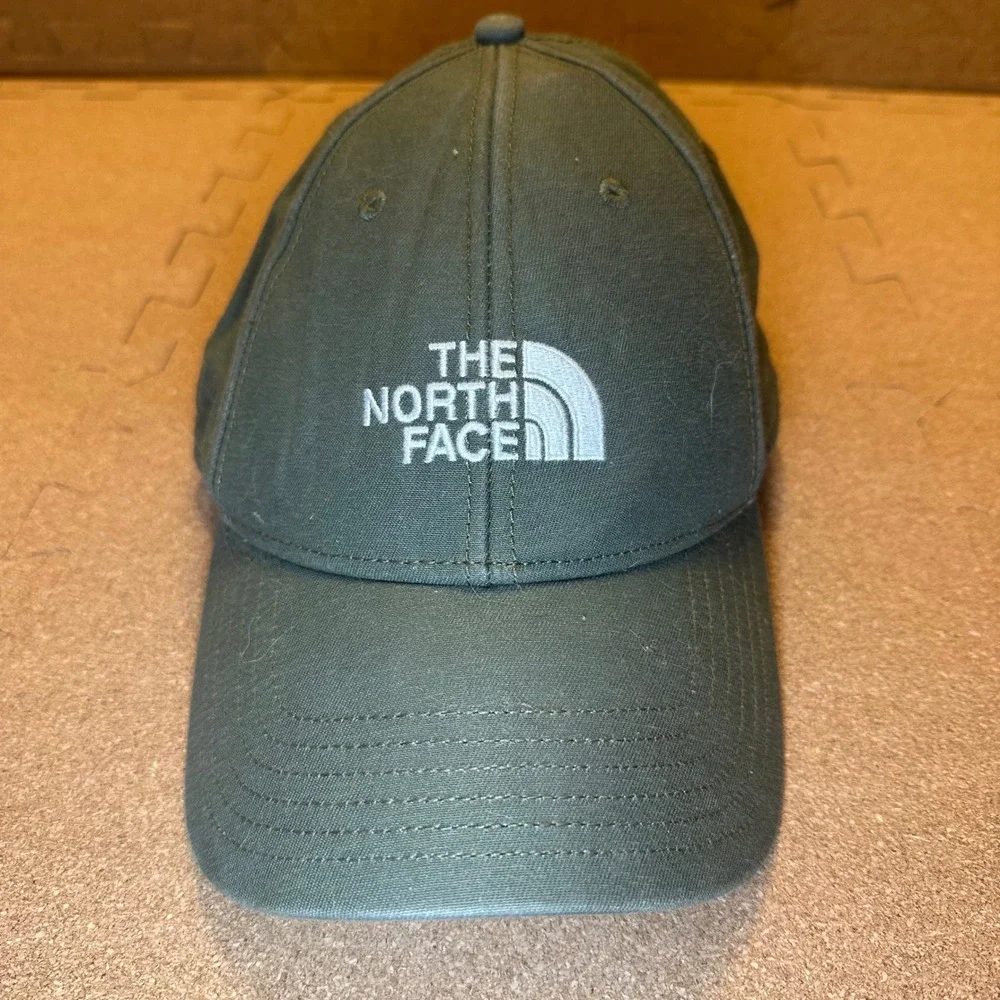 The North Face Hat Unisex OS Olive Green Since 1966 Logo Adjustable Baseball Cap